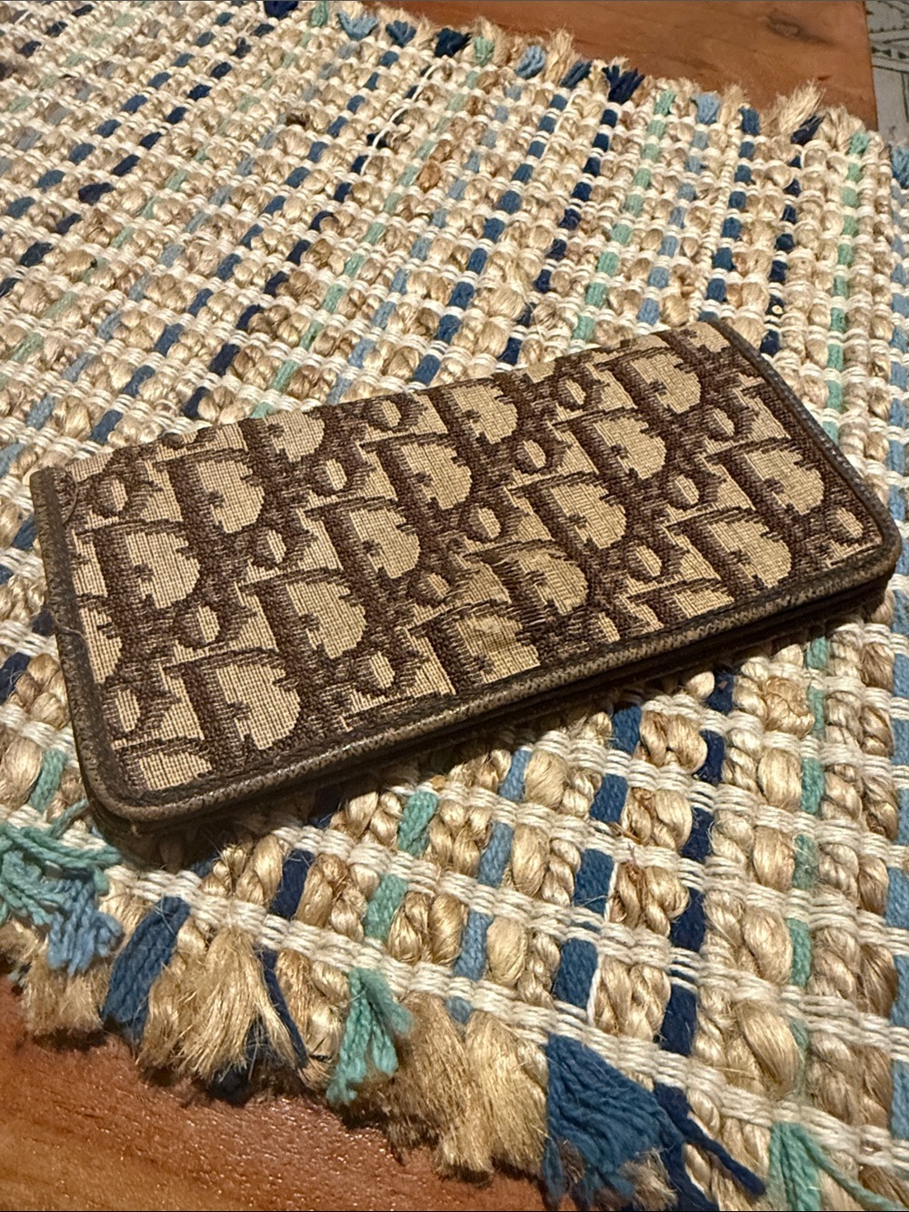 Brown Patterned Zip Card & Key Holder